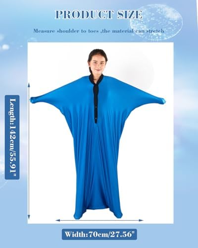 TOPARCHERY Sensory Sox Body Socks - Full-Body Wrap to Relieve Stress for Individuals with Autism - Deep Pressure Simulation Body(Large 56"x27",Blue)