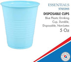 Essentials Healthcare Products Plastic Drinking Cups - Full Case of 1000 Cups - Blue 5 oz Disoposable Cups for Cold Beverages, Parties, Office, or Medical Use - Durable & Convenient