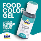 ENCO Food Coloring Gel Turquoise 1.41 oz (40g) Concentrated, Vegan