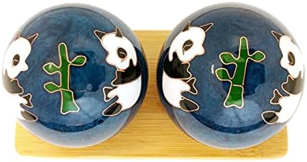 Top Chi Panda Baoding Balls with Bamboo Stand (Large 2 Inch)