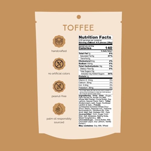 Chunk Nibbles Toffee Snack Clusters - Buttery Milk Chocolate Toffee with Pretzels & Corn Squares - Award-Winning Gourmet Treat, Small Batch, Handcrafted - 4.25oz Resealable Pouch (3 Pack)