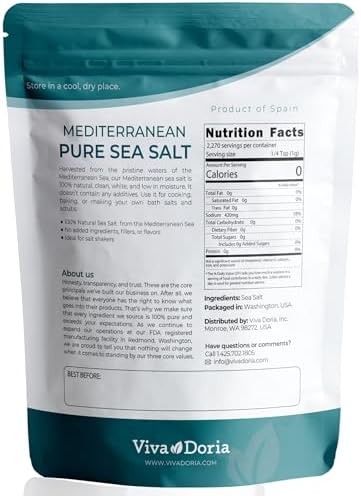 Viva Doria Mediterranean Sea Salt, Fine Grain, 5 lb