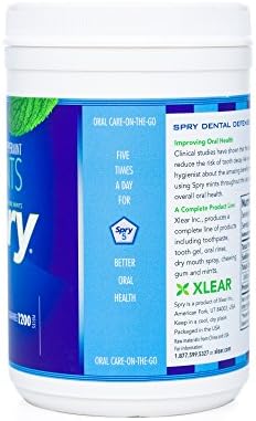 Spry Xylitol Peppermint Sugar Free Candy - Promote Oral Health, Increase Saliva Production, Stop Bad Breath, Non-GMO, Gluten-Free, 1200 Count (Pack of 1)