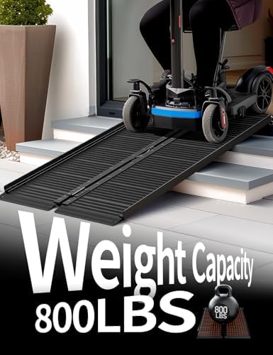 Black Aluminum Ramp 3FT, With Non-Slip Surface Wheelchair Ramp, Folding Portable Wheelchair Ramps for Home Steps,Scooter Ramp for Car, Stairs, Doorways, Curbs, 800 LBS Weight Capacity, 28.3" W x 36''L
