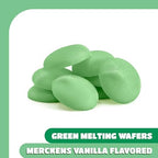 Merckens Chocolate Melts - 1 Pound Pack - Melting Chocolate for Dipping, Molding, Coating & Baking - Green Candy Melts - Vanilla Melting Wafers for Easter Candy Projects