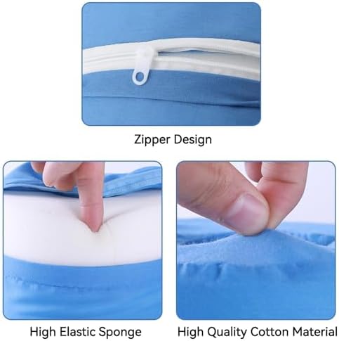 2 PCS Foot Elevation Pillows, Blue Hand Ankle Foam Cushion Leg Hand Lifting Pillow Stabilizer with Ankle Heel Elevator Wedges Foot Support Pillow