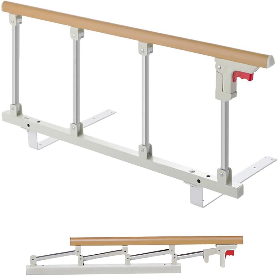 Bed Rails for Elderly Adults Safety, Folding Bedside Assist Rail Handle, Fall Prevention Guard Rail for Seniors, Fits King, Queen, Full, Twin, 37.7" x15.7"