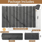 Large Stone Dish Drying Mat for Kitchen Counter, Quick Dry Stone Dishes Mats,Foldable Water Absorbing Diatomaceous Earth Drying Organizer Pad for Plate Rack Bottles Utensils(Dark Gray 24"×16" & 8"x4")