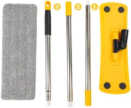 qimedo MOP Z1,Flat Mops for Floor Cleaning with Long Handle, Home Floor Cleaning Tool Mop for Wood/Tile/Laminate/Marble