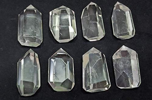 Wholesalegemshop Natural Untreated Lemurian Quartz Crystal Point Mineral Specimen, Reiki Energy, Terminated, Healing Crystals with Pouch