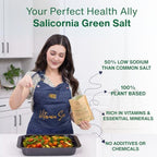 SaltWise Salicornia Green Salt – 50% Less Sodium, Plant-Based Salt Substitute, 100% Dehydrated Salicornia, Natural Umami, No additives (7.05 oz / 200g)