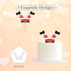 Santa Legs Cake Topper, Santa Claus Cake Decor, Red&Black Glitter Christmas Santa Cake Topper, Christmas Birthday/Winter Holiday Party Decoration