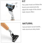Safety Wood Handle Shavers Double Edge Shaver Portable Reusable Shaving Beard Cleaning Tool for Men Women