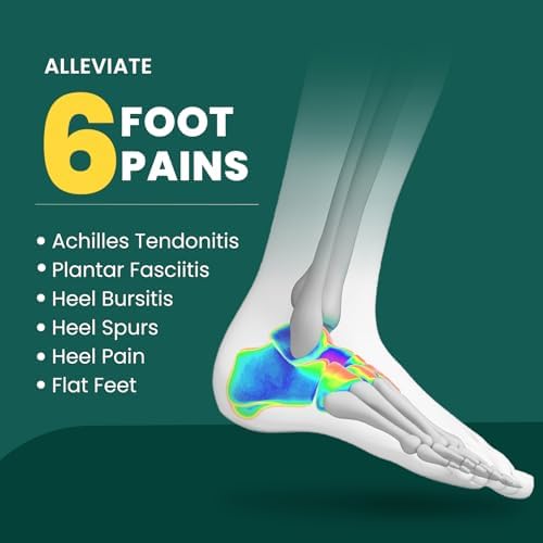 Plantar Fasciitis Heel Inserts for Heel Pain - Welnove Achilles Tendonitis Relief Gel Heel Cushion Cups with Arch Support for Heel Spurs Flat Feet - Heel Support Inserts for Women 10.5-13 Men 8.5-12