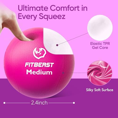 FitBeast Grip Strength Trainer – 6 Pieces Hand Therapy Kit with Finger Extension Exerciser & Stress Balls for Adults, Rehab & Strength Training – for Men, Women, and Seniors