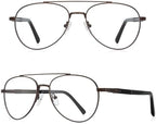 Classic Aviator Reading Glasses for Men Women Light Blocking Computer Readers Spring Hinge Metal Frame Acetate Legs