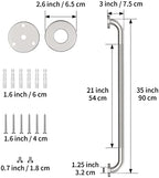 36 Inch Anti Slip Shower Grab Bar, Munzong 2 Pack Brushed Nickel Bathroom Grab Bar, Knurled Bathroom Balance Bar,Safety Hand Rail Support Handicap Elderly Injury Senior Assist Bath Handle