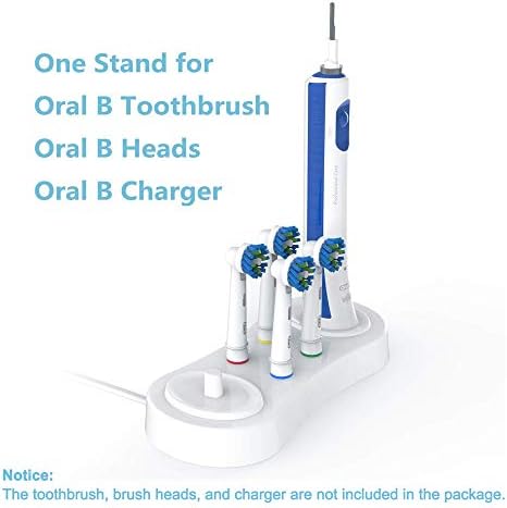 Anotion Electric Toothbrush Double Stand Toothbrush Heads Holder for Oral B & Oral B PRO Series White