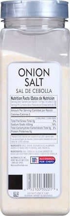 McCormick Culinary Onion Salt, 36 oz - One 36 Ounce Container of Onion Salt Seasoning for Restaurant Use, Ideal Salt Substitute Added Flavor in Vegetables, Meats, Eggs and More