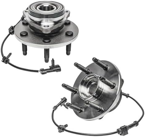Detroit Axle - 4WD Front 4pc Wheel Bearing Hubs Kit for Chevy Silverado GMC Sierra Express Savana Yukon XL 1500 2500 Tahoe Escalade ESV EXT, 2 Wheel Bearing and Hubs 2 Bolts Mounting Replacement