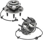 Detroit Axle - 4WD Front 4pc Wheel Bearing Hubs Kit for Chevy Silverado GMC Sierra Express Savana Yukon XL 1500 2500 Tahoe Escalade ESV EXT, 2 Wheel Bearing and Hubs 2 Bolts Mounting Replacement