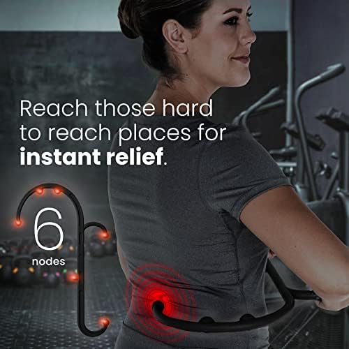 LiBa Back and Neck Massager - Trigger Point Massage Tools for Pain Relief and Manual Massage Hook Therapy Handheld Back Neck Shoulder Massager Black - Gift for Women & Men