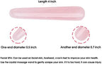 AMOYSTONE 2Pcs Natural Rose Quartz Massage Wand Pink Crystal Massage Scraping Tool Treatment 4"