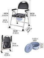 QWEASDF Folding Bedside Commode, Portable Toilet, Soft Warm Padded, and Foldable, Can be Used as Raised Toilet Seat Riser, Suitable for Elderly/Disabled/Pregnant Women