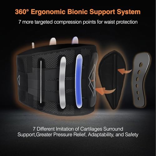 Back Brace for Lower Back Pain Women Men - 10x Maximum Compression and Adjustable - Lumbar Support Belt with 3D Pad - Ergonomic and Breathable 3D Material - for Herniated Disc,Sciatica (L)