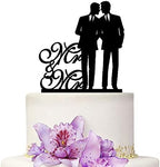 Mr And Mr Gay Wedding Cake Topper Acrylic Silhouette Couple Groom and Groom Wedding Party Decorations