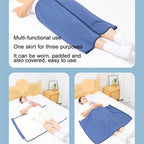 Adjustable Urine Leakage-Proof Skirt Waterproof Washable Incontinence Bed Pads for Adults Elderly Disabled Adjustable Waist Skirt Style Brown Light Blue Blue (Button or Zip) - M L XL(Blue-Button,M)