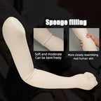 HUOXOU Silicone Arm, Tattoo Practice Arm, 24.8 inch 1:1 High Simulation Tattooing Skin, Fake Arm, Silicone Hand, Tattoo Skin Practice, Easy to Color, White