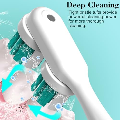 YMPBO Replacement Heads Compatible with Spinbrush Electric Powered Toothbrush Adults, 10 Pack Brush Head Replacement Refill, Green+Blue