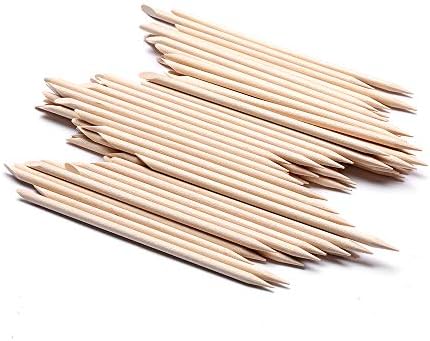 100 Pcs Orange Wood Nail Sticks Double Sided Multi Functional Cuticle Pusher Manicure Pedicure Tool for Manicure Pedicure