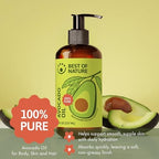 Best of Nature 100% Pure Avocado Oil – Natural Massage Oil, Moisturizing Body & Hair Oil, Unscented Skincare & Carrier for Essential Oils, Half Gallon (64 Fl Oz)