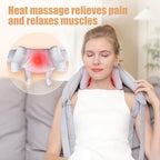 MASGRE Electric Shiatsu Back and Neck Massager, Cordless Shoulder Massager with Heat, Deep Tissue 3D Kneading Massage Pillow for Shoulder, Leg, Body Muscle Pain Relief, Gifts for Men Women