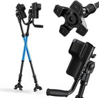 Forearm Crutches for Adults, 3-Angle Adjustable Arm Crutches for Walking, Ergonomic Crutches for Men or Women, Aluminum, Blue, Crutches for Leg Injury, Surgery Recovery, Disabled（1Pair）