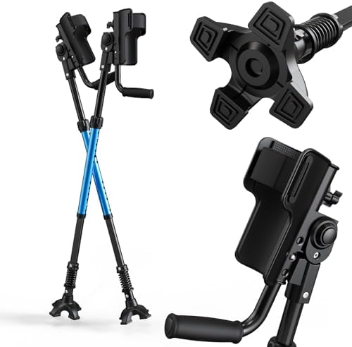 Forearm Crutches for Adults, 3-Angle Adjustable Arm Crutches for Walking, Ergonomic Crutches for Men or Women, Aluminum, Blue, Crutches for Leg Injury, Surgery Recovery, Disabled（1Pair）
