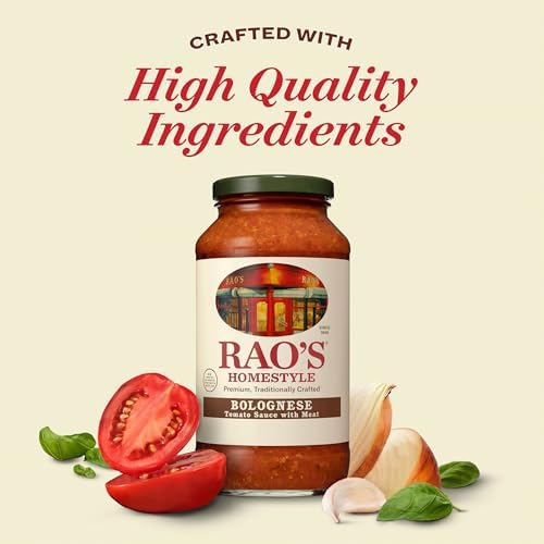 Rao's Homemade Bolognese Sauce 24 oz, Tomato Sauce, All Purpose, Keto Friendly Pasta Sauce, Premium Quality Tomatoes from Italy, Beef, Pork & Pancetta