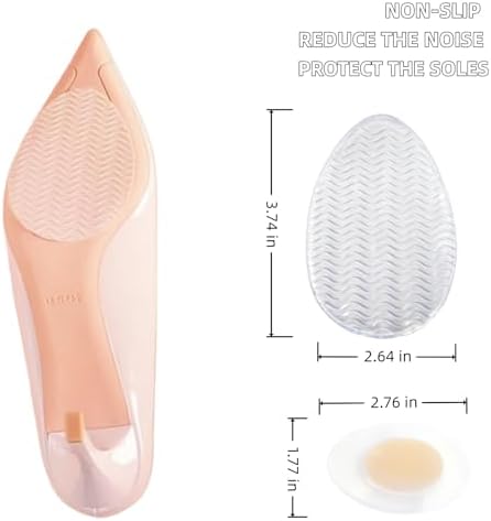 5 Pairs Clear Non-Slip Shoe Pads Sole Protectors Adhesive, High Heels Anti-Slip Shoe Grips, Non-Skid Sole Protector for Stilettos Dress Shoes & Pumps