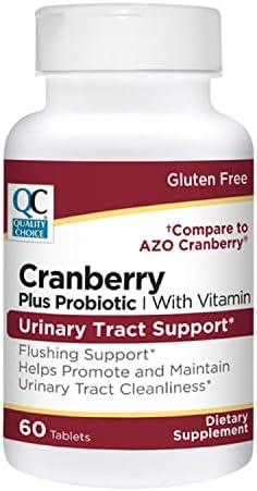 Quality Choice Urinary Tract Support Cranberry + Probiotic Tablets with Vitamins 60 Count