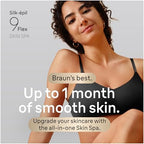 Braun Epilator Silk-épil 9 Flex SkinSpa, Hair Removal Device, 360 Flex and Pivoting Head, Wet and Dry, Includes Shaver Head, Trimmer Comb, Massage Pad, Exfoliation Brush and BodyTrimmer, SES9-481 3D