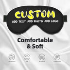 Custom Sleep Mask Add Your Design Personalized Eye Mask with Your Text Logo Photo for Men & Women Customized Masks for Gifts Black