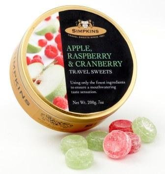 Simpkins Apple, Raspberry & Cranberry Travel Sweets, 1er Pack (1 x 200 g) by Simpkins