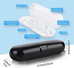 Fowecelt 2 Pack Electric Toothbrush Travel Case for Oral-B Pro and Other Electric Toothbrush, Portable Travel Toothbrush Holder (Black & White)