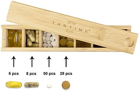 Bamboo Weekly Pill Organizer - 7 Day Wood Tablet Box - Ideal Aesthetic Pill Organizer for Vitamins or Supplements?