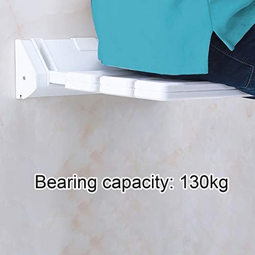 Bath Shower Chairs,Folding Wall Mounted Chairs, Foldable Shower Seat, Bath Aid Seat Non-Slip Change Shoe Bench for Disabled Elderly, Weight Capacity 130KG (Size : White)
