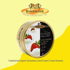Simpkins Strawberry and Cream Candy - Strawberry Cream Hard Candy - All Natural British Sweets & Old Fashioned Candy - Strawberry Drops in English Candy Drops Tin Without Artificial Flavor (7 oz)