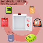 AED Defibrillator Wall Mounted Cabinet, Steel Storage Cabinet with Alarm and Light, AED Cabinet fits All Brands Cardiac Science, Zoll, AED Defibrillator, Physio-Control, 14.2 x 7.8 x 15.7 Inch