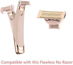 2 Pack Body Razor Replacement Heads for Flawless Nu Razor and Finish Touch Replacement Blades for Women,Rose Gold